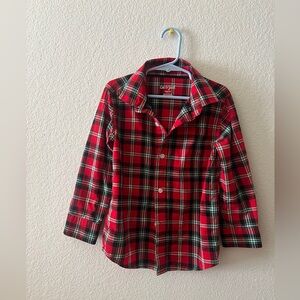 Cat & Jack Red and Black Plaid Button Down Shirt